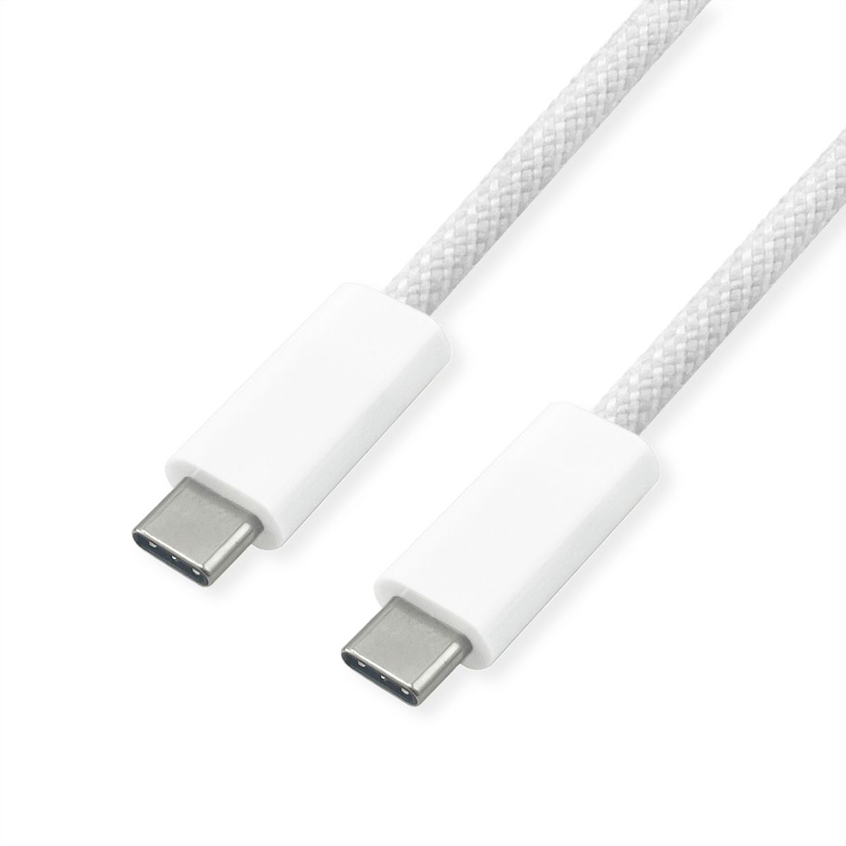 ROLINE USB4 Gen3x2 Kabel, C–C, ST/ST, 8K UHD-2, 40Gbit/s, 240W, weiß, 1 m