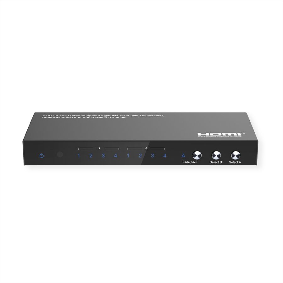 VALUE 4K HDMI Matrix Switch, 4 x 2, mit Fernbedienung