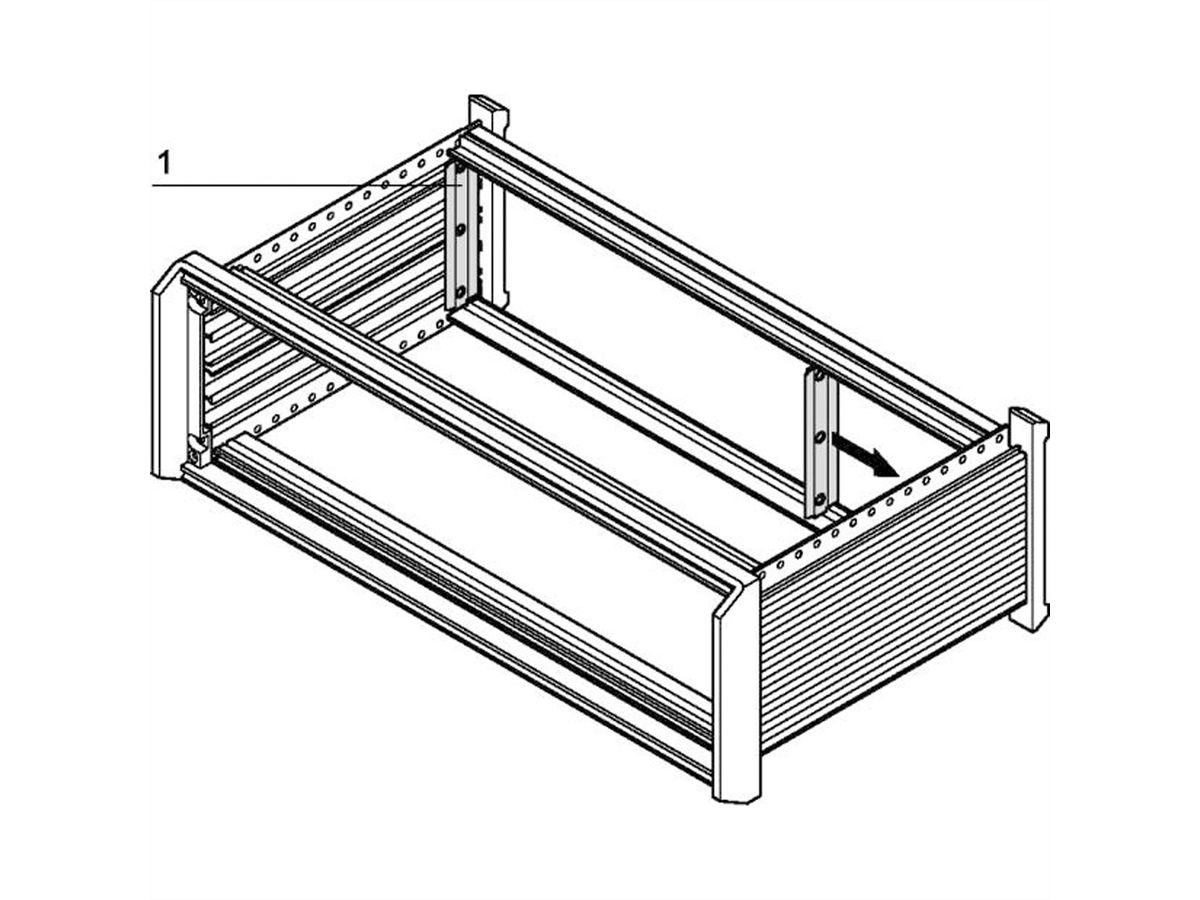 SCHROFF Blende hinten, zur EMV-Schirmung - SEITL.BLENDE 6HE HINTEN