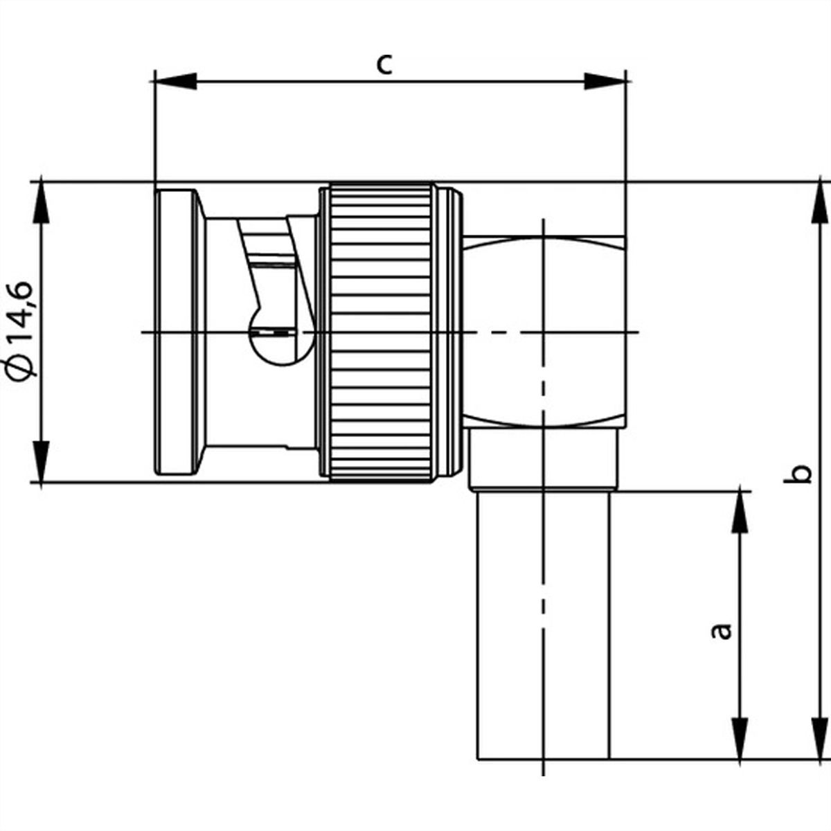 TELEGÄRTNER BNC-Winkelstecker 50 Ohm, für RG-58C/U
