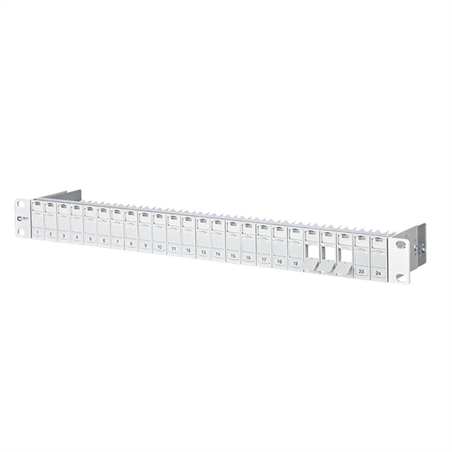 METZ CONNECT 19"-Panel 1HE Modulträger leer für 24 Module (E-DAT oder C6A)
