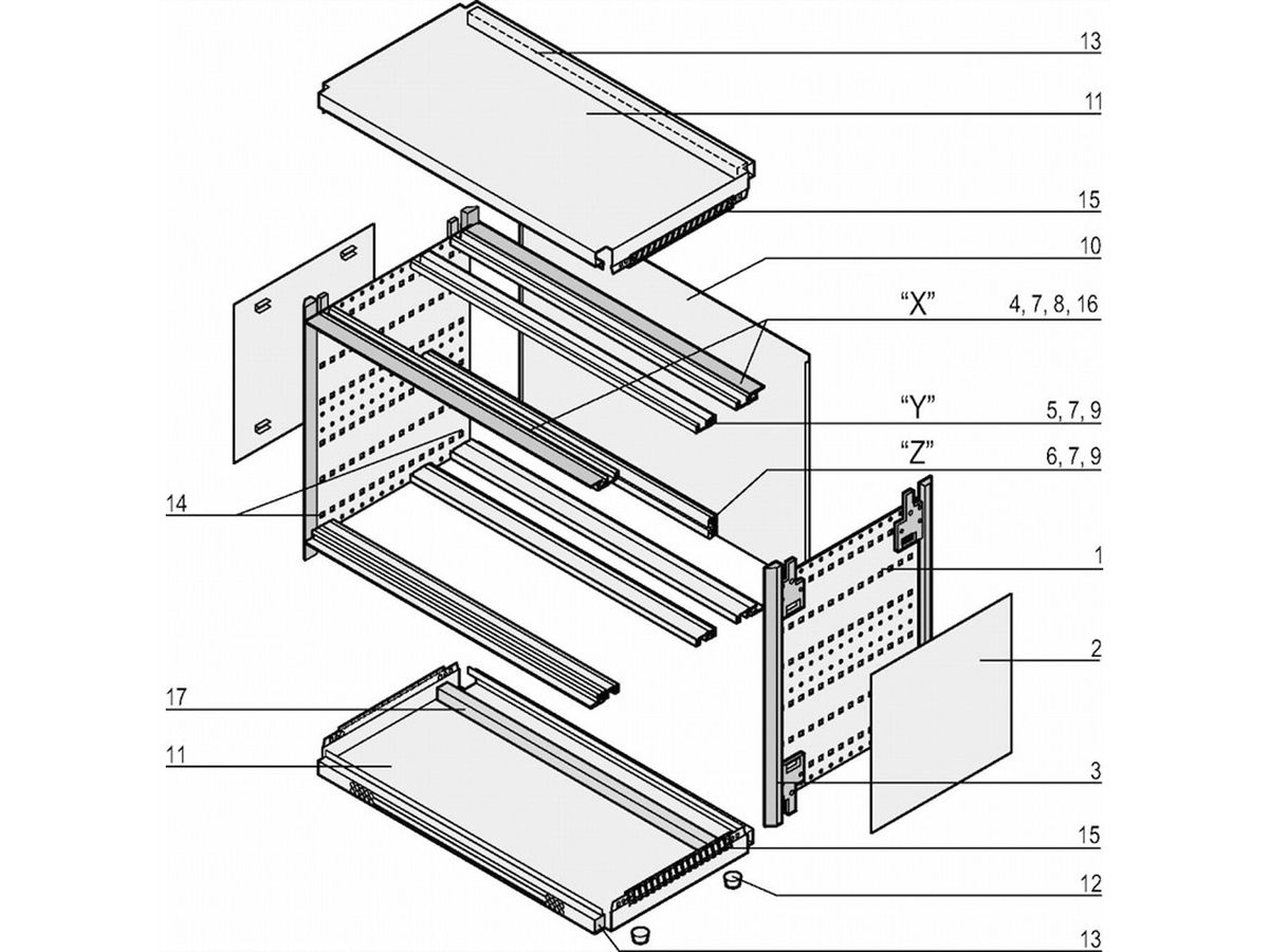 SCHROFF ratiopacPRO air Komplettgehäuse - RAT.PRO AIR 3/4HE 84TE 315T