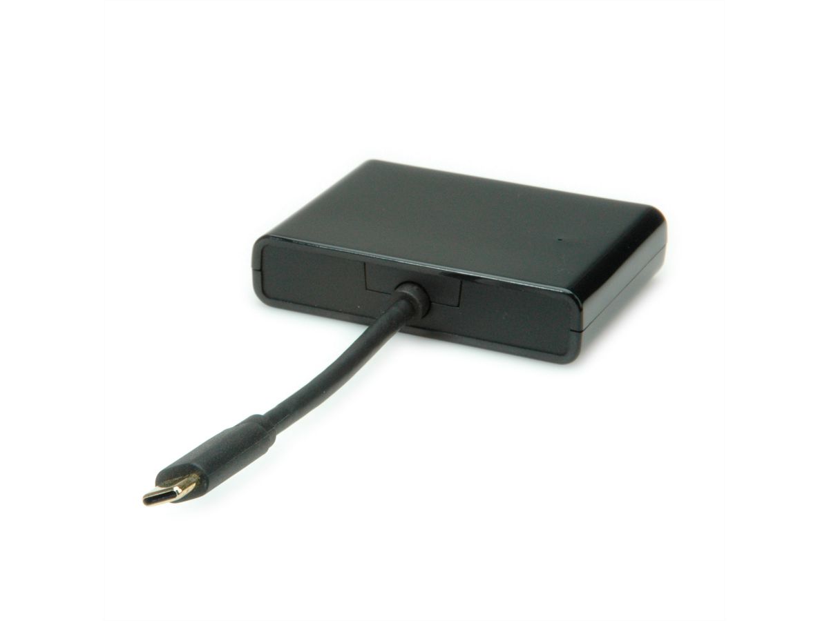 STANDARD Display Adapter USB Typ C - VGA+HDMI, schwarz, 0,1 m