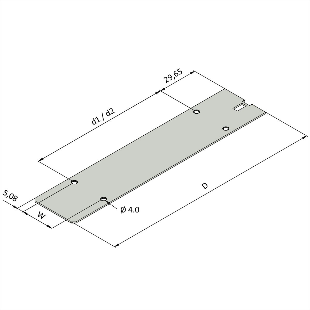 SCHROFF Deckblech für Kassetten - KAS DECKBLECH OP 28TE 167T