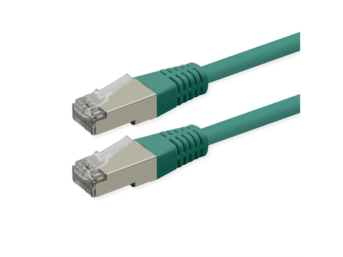 ROLINE Patchkabel Cat.6 (Class E), PoE, S/FTP (PiMF), grün, 0,3 m