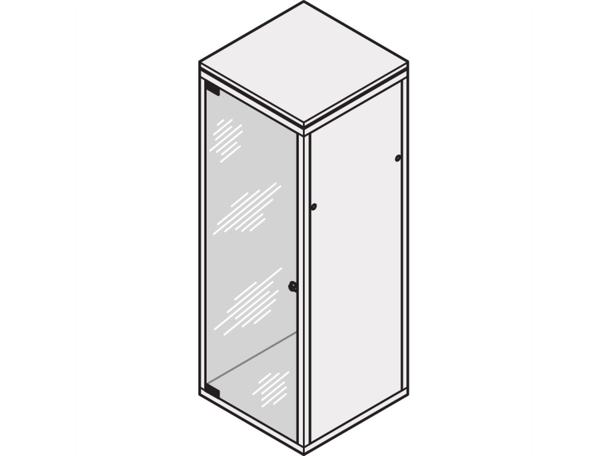 SCHROFF Glastür - ESG-VOLLGLAST.34HE 600B 180G