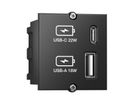 BACHMANN Custom Modul USB Charger Typ A & C 22W, Quickcharge, schwarz