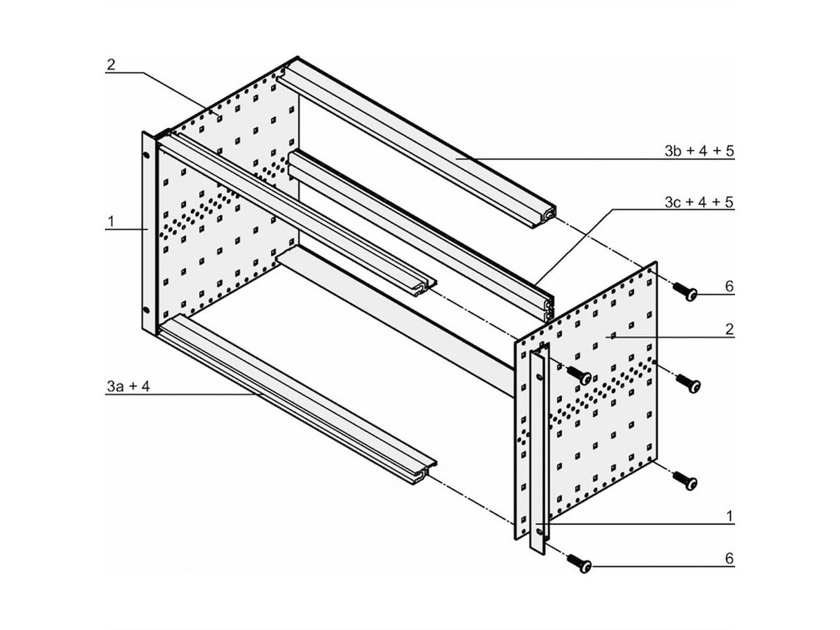 SCHROFF Bausatz, ungeschirmt, "flexible", zur Backplanemontage - BGTR PRO F 6HE 84TE 355T KD