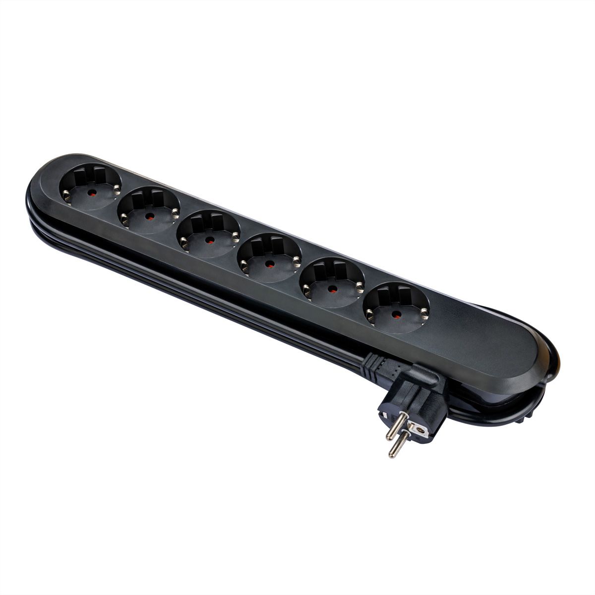 BACHMANN SMART Steckdosenleiste 6x Schutzkontakt, schwarz, 1,5 m