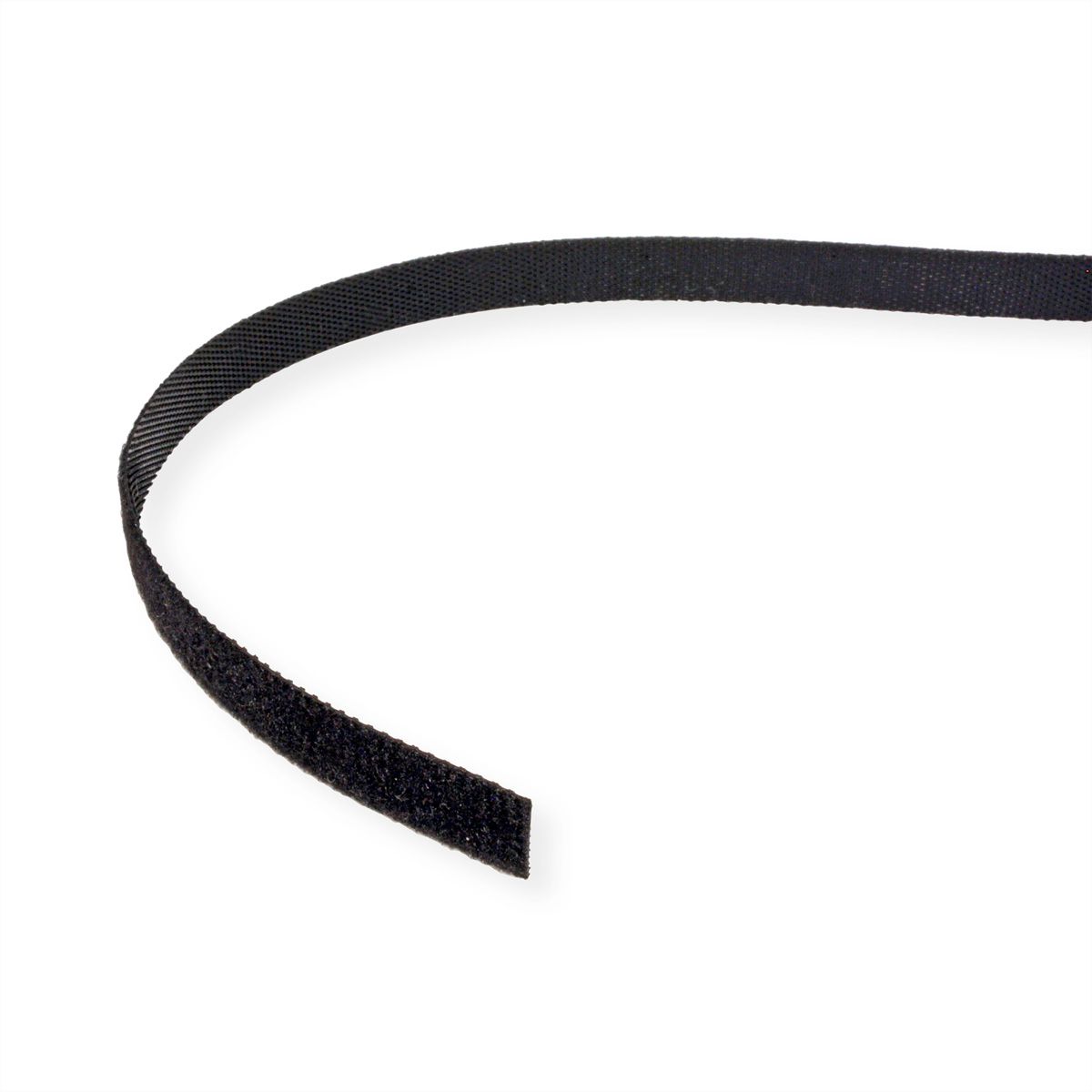 VALUE Klettband auf Rolle, 10mm, schwarz, 25 m