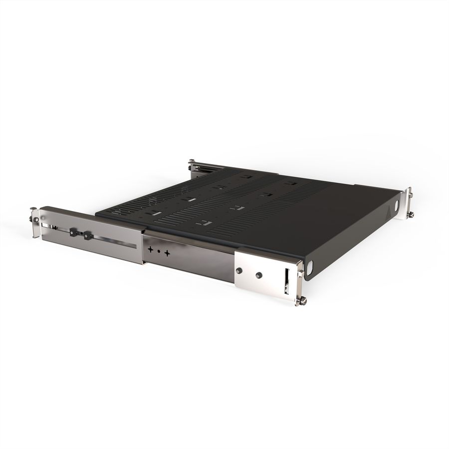 SCHROFF 19''- / Gestell- Fachboden ausziehbar, verkürzt um 100 mm - 19"FA AUS 2HE C=500 RED 7021