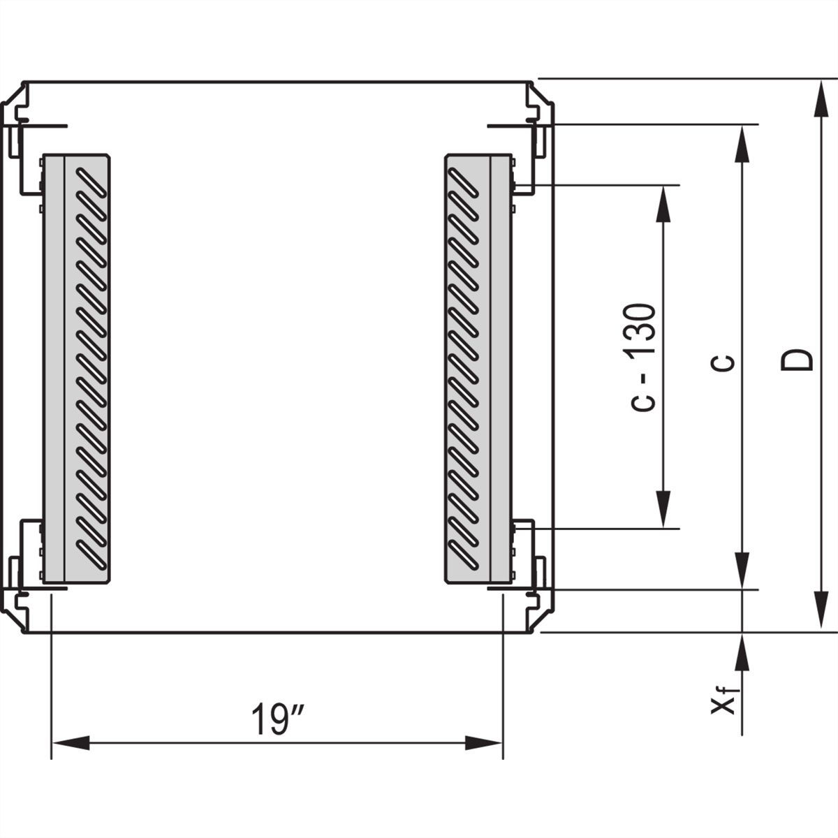 SCHROFF Gleitschiene 25 kg - GLEITSCHIENEN STD 600T 10STK