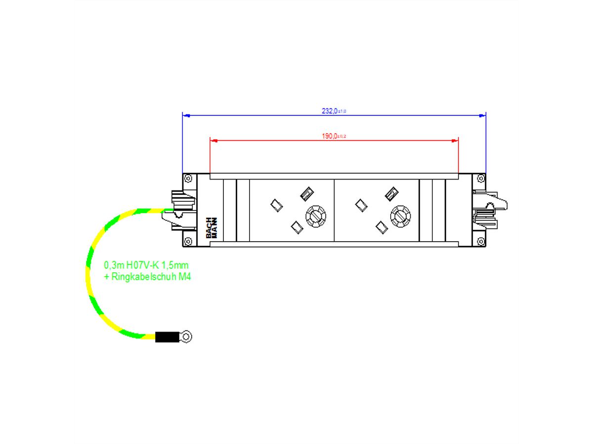BACHMANN STEP BASE 2xUK 45° GST18 inkl. Erdung