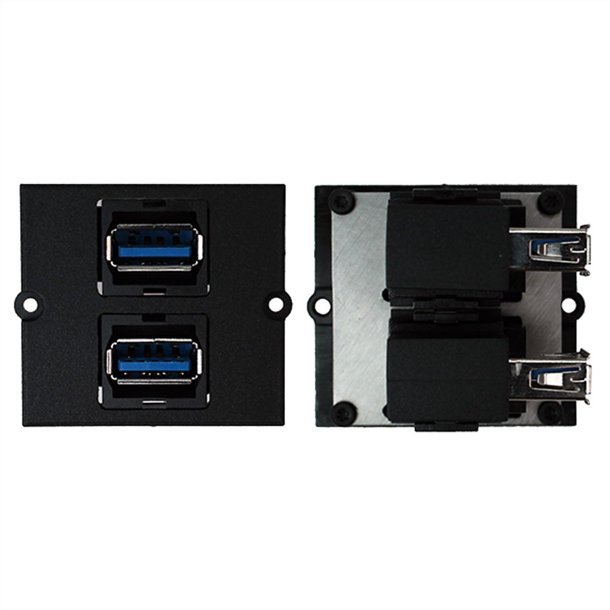 BACHMANN Rahmen 2xUSB 3.0, 90° Abgang seitlich
