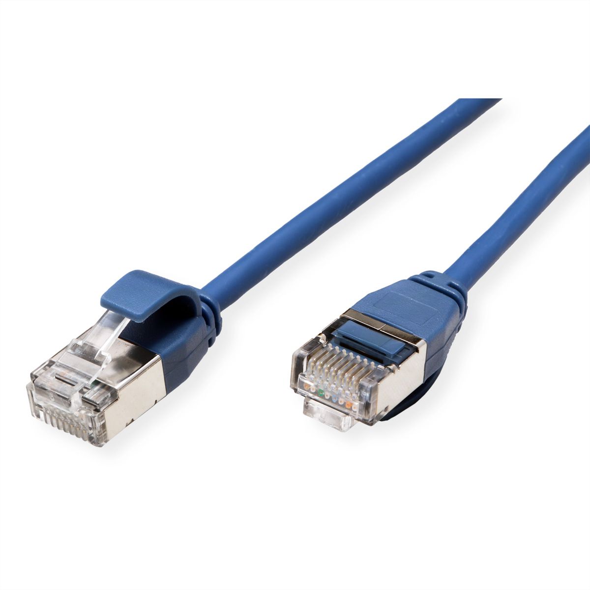ROLINE U/FTP DataCenter Patchkabel Cat.6A (Class EA), LSOH, slim, blau, 0,15 m