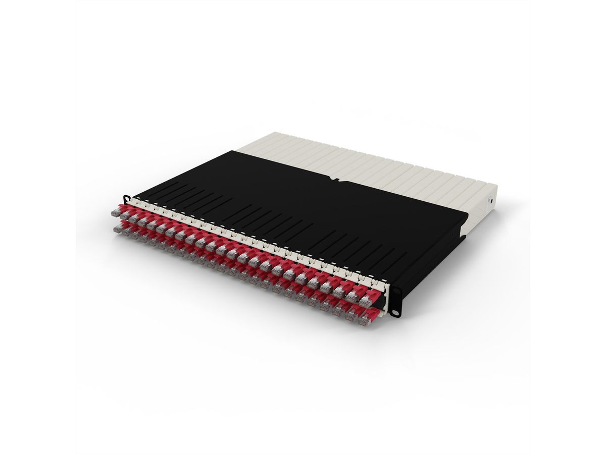 patchbox.one 8RU STP rot Cat.6a 0,8m