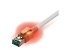 EasyLan DualBoot LED Patchkabel RJ45 S/FTP Kat.6A (Class EA), mit saCon Stecker, LSOH, weiß, 7,5 m