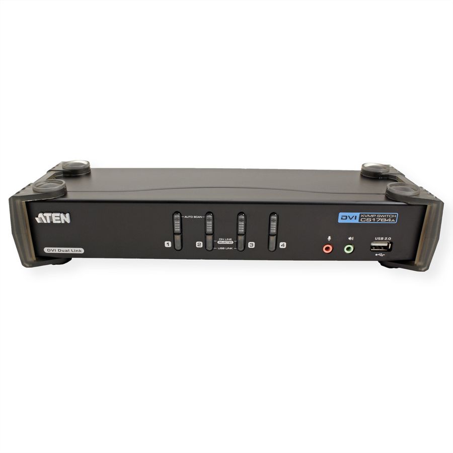 ATEN CS1784A KVM Switch Dual-Link DVI, USB, Audio, 4 Ports