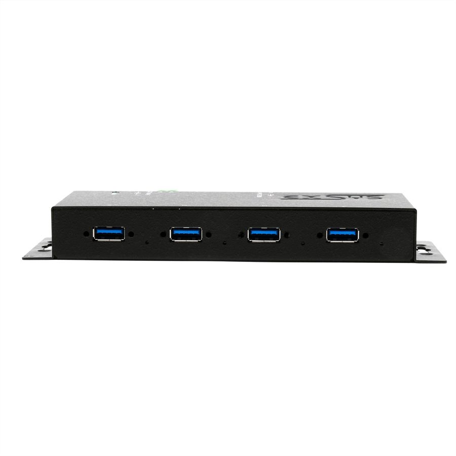 EXSYS EX-1184HMVS-2 4-Port Metall USB 3.2 Gen1 inkl. verschraubbares Kabel Surge Protection