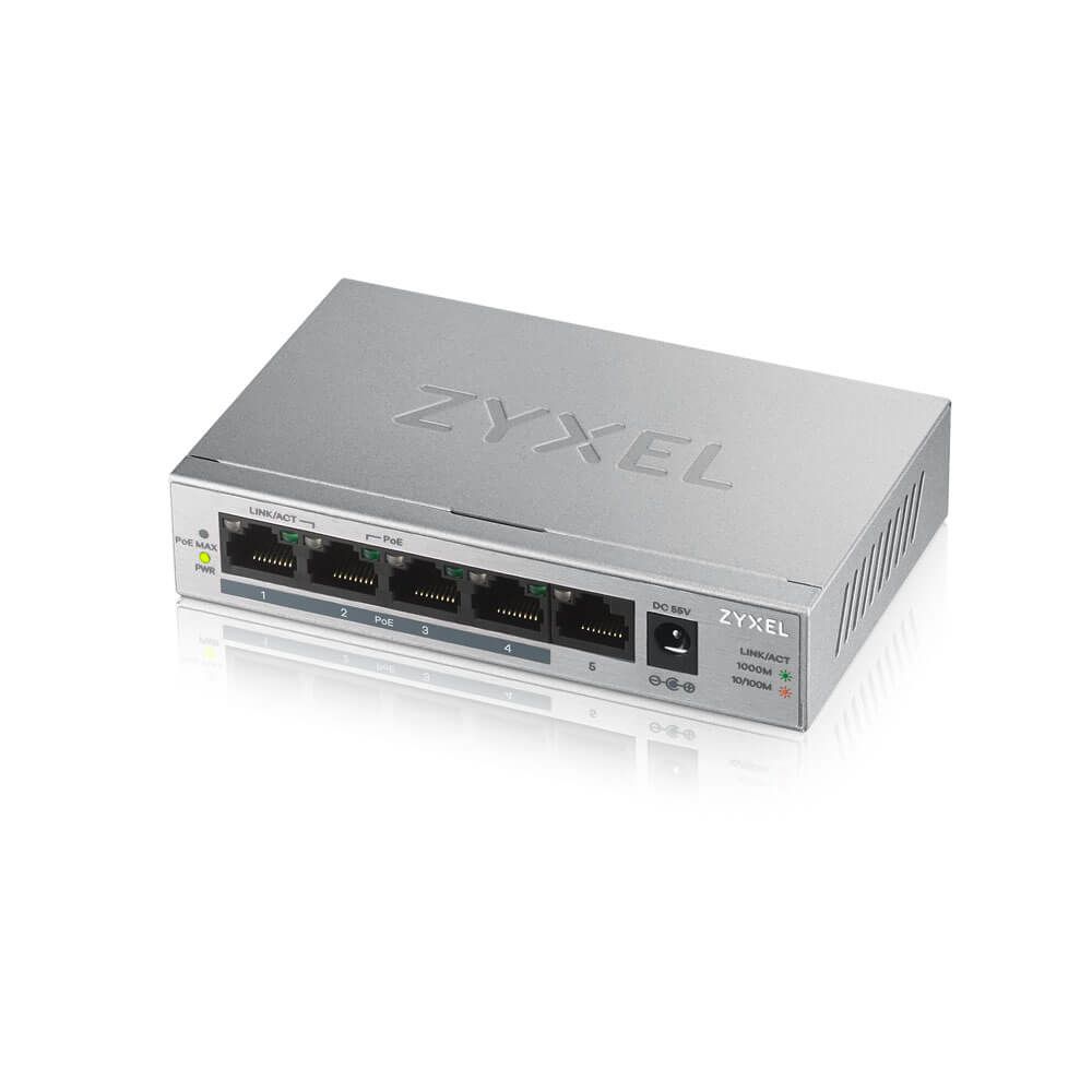 Zyxel GS1005HP Unmanaged Gigabit Ethernet (10/100/1000) Silber Power over Ethernet (PoE)