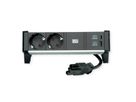 BACHMANN DESK2 ALU BLACK 2xSchutzkt.USB, USB Charger 22W A&C 0,2m GST18