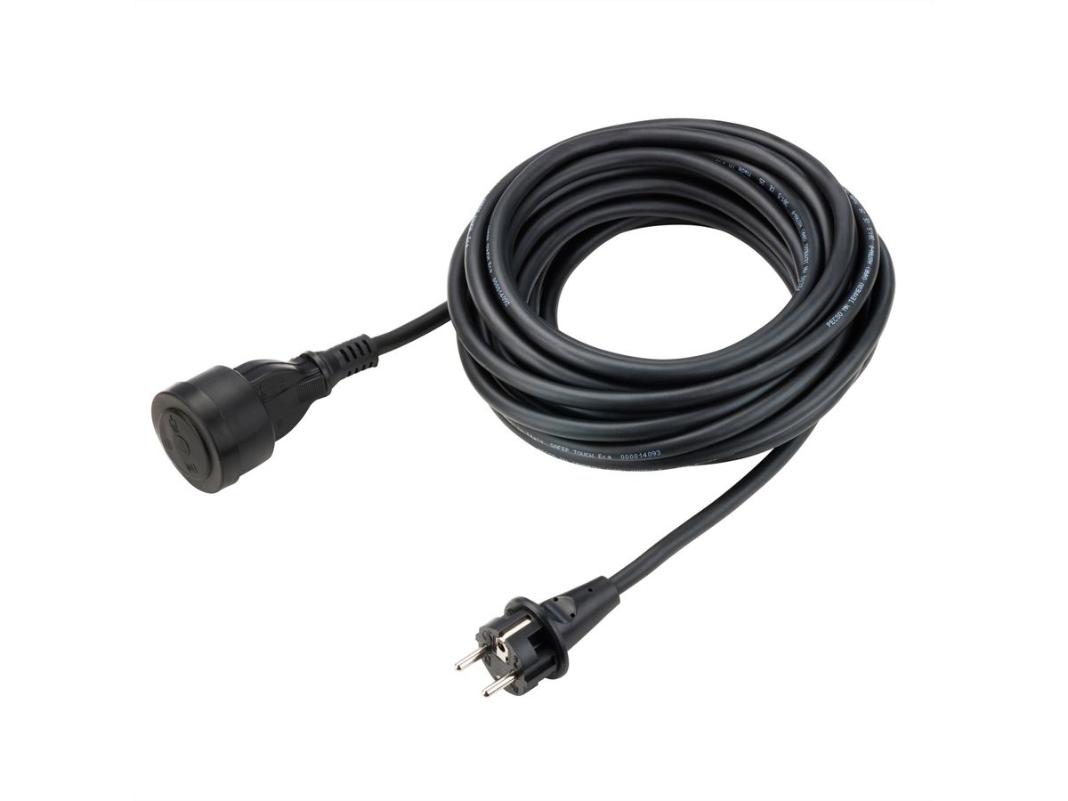 BACHMANN Extension 3G1,5mm², H07RN-F Gummi/Neopren Schutzkontakt, schwarz, 10 m