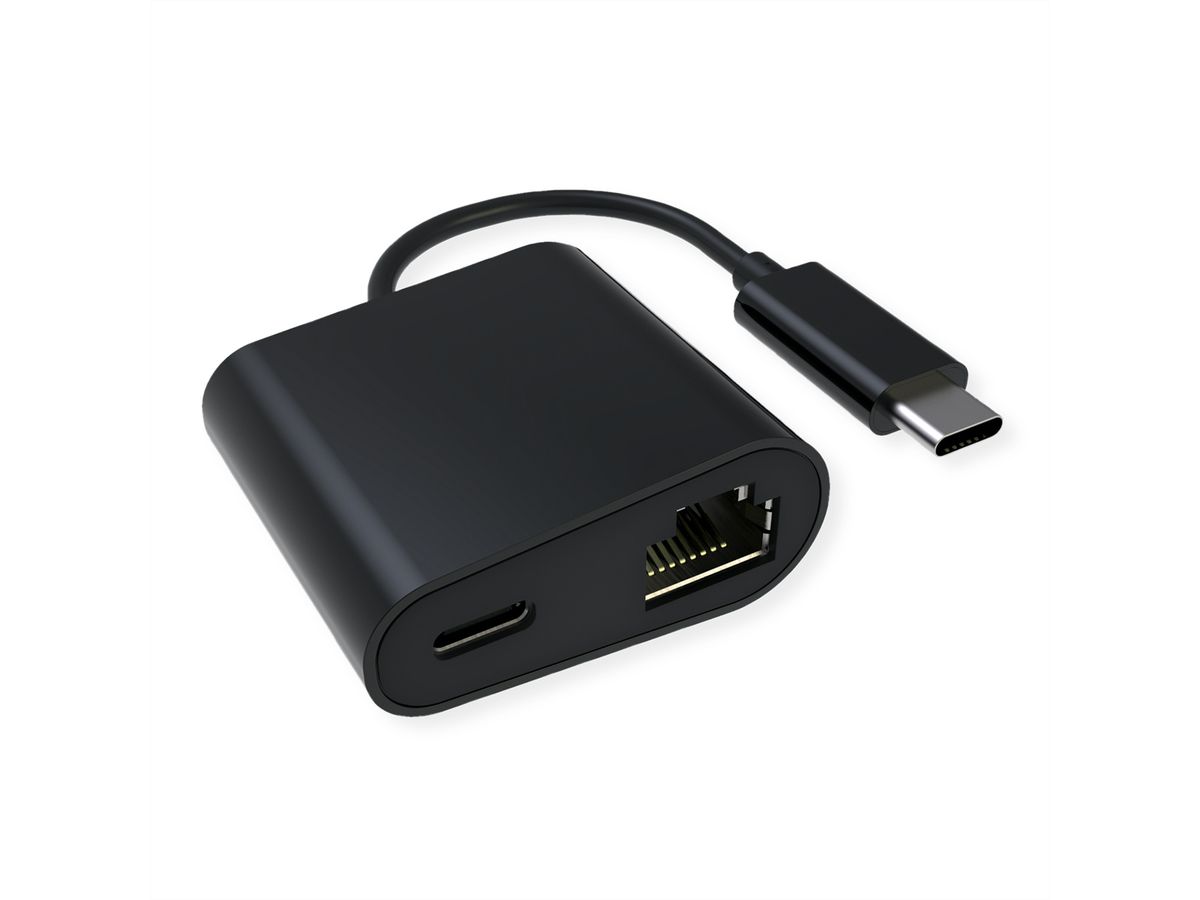 VALUE USB 3.2 Gen 2 Typ C zu Gigabit Ethernet Konverter + 1x PD Port, 100W