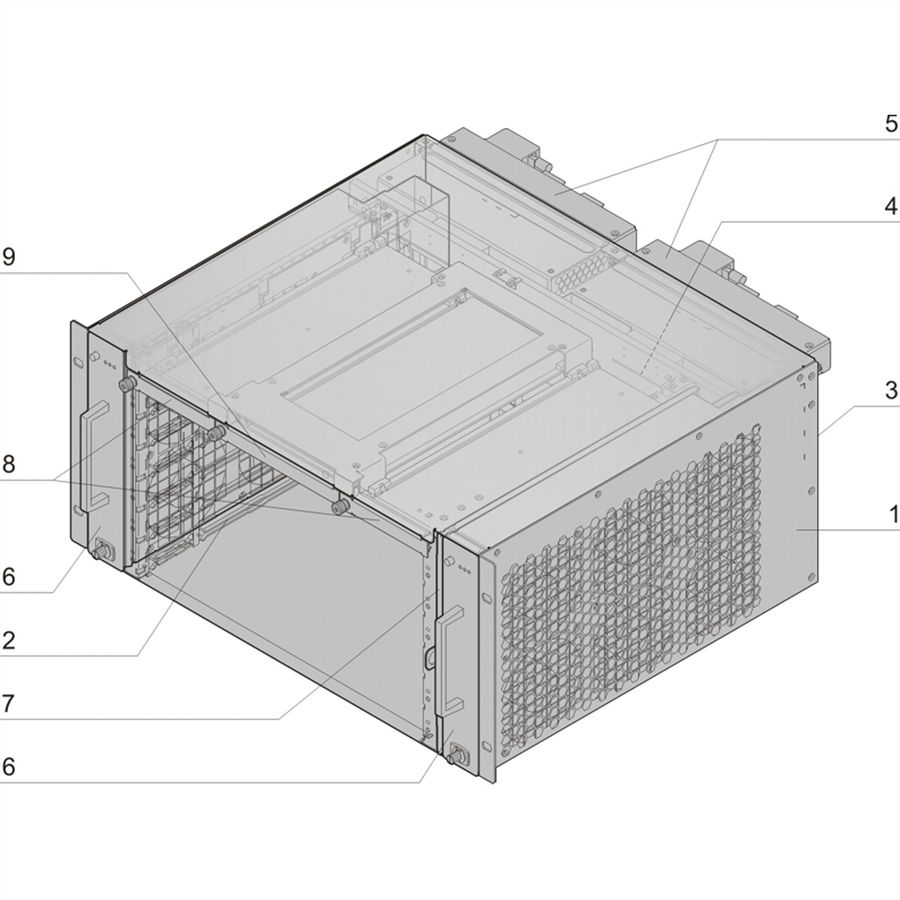 SCHROFF 5 HE, 6 Slot, mit PEM - ATCA SYSTEM 5HE 6S