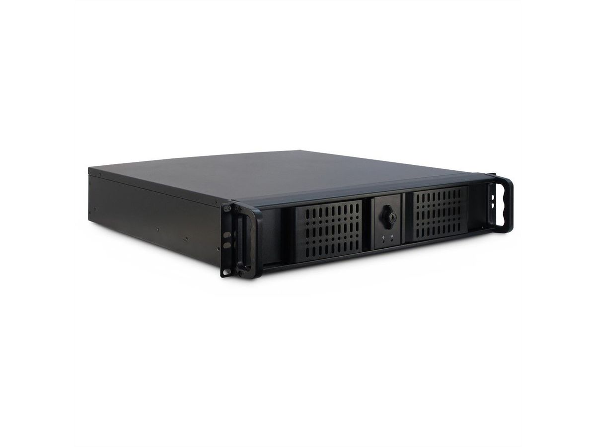 19" Servergehäuse, 2HE, kurz, schwarz