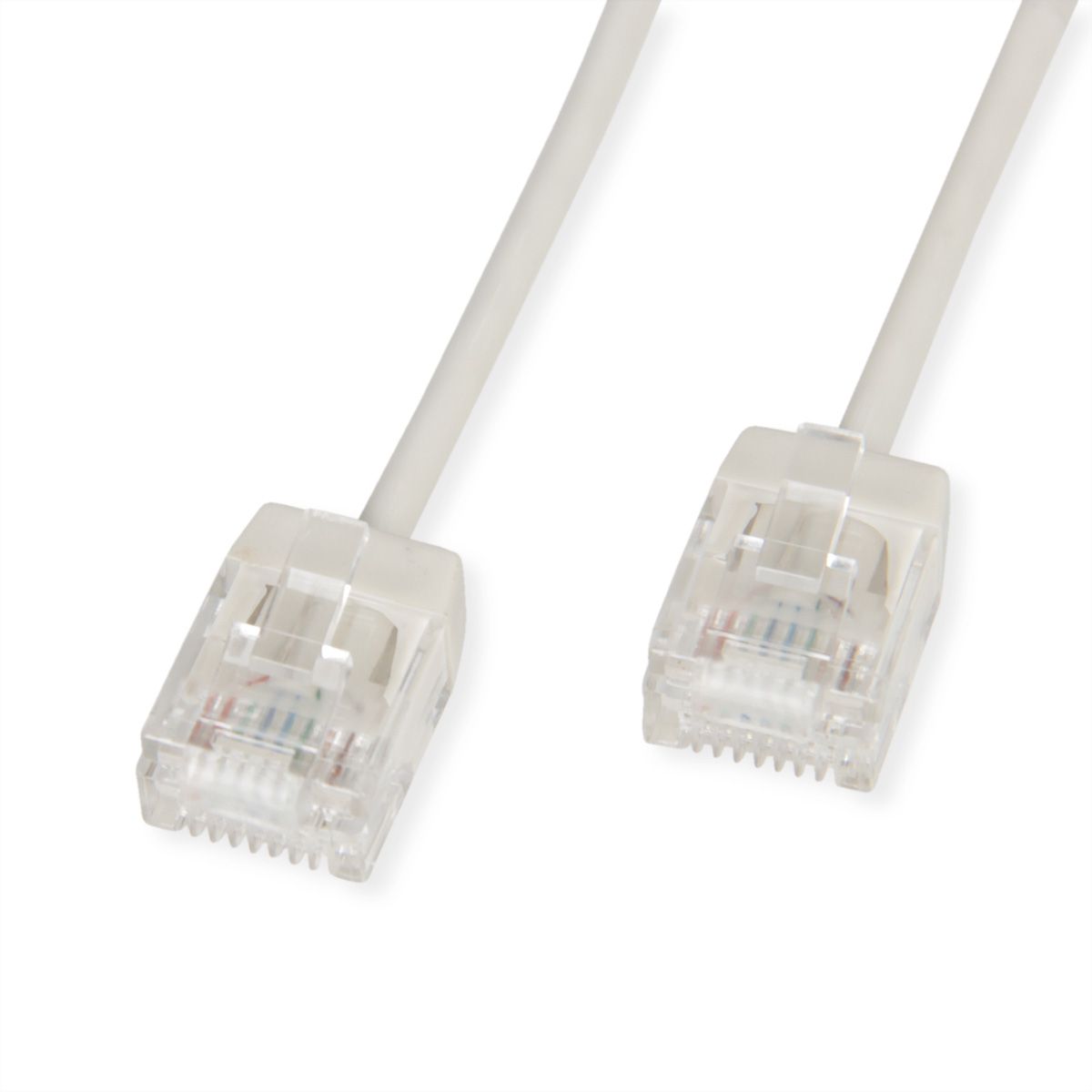 ROLINE UTP DataCenter Patchkabel Cat.6A (Class EA), LSOH, slim, extra kurzer Stecker, grau, 1 m