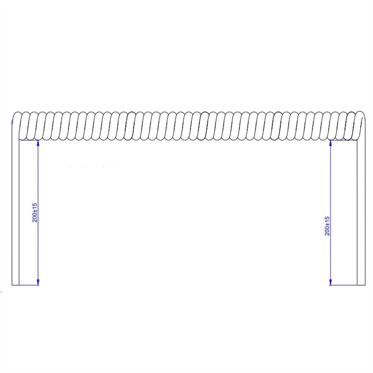 BACHMANN Wendelleitung 0,5m-2m sw 0,2m gerade, H05VV-F 3G1,5mm², glatt geschnitten