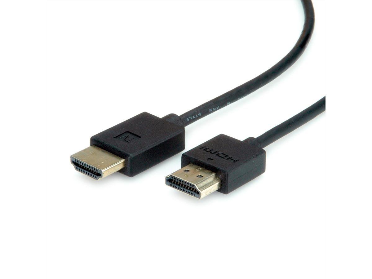 ROLINE 4K HDMI Ultra HD Kabel mit Ethernet, aktiv, ST/ST, schwarz, 3 m