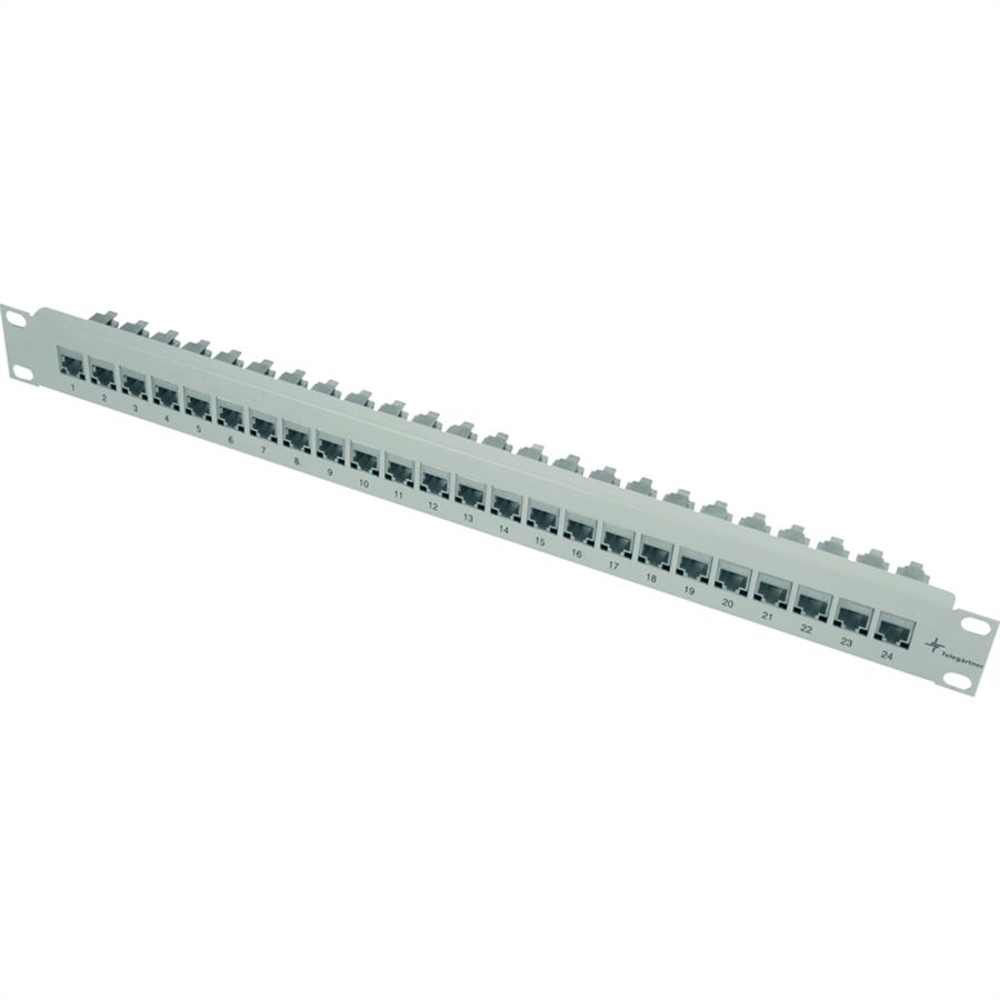 TELEGÄRTNER 19" Modulträger 1 HE,  inkl. 24 x Kupplungen K Cat.5e
