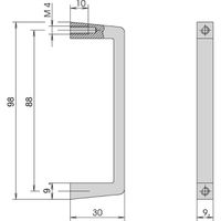 SCHROFF Frontgriff, einteilig, Breite 9 mm - FRONTGRIFF ALU 98MM ELOXIERT