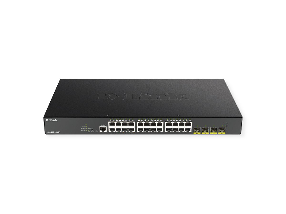 D-Link DGS-1250-28XMP Gigabit Switch PoE 28-Port Smart Managed PoE+ 4x 10G