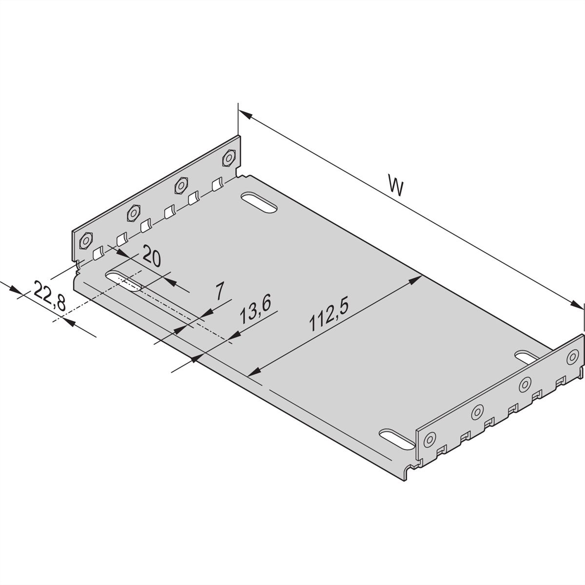 SCHROFF Montageplatte für Abdeckbleche - MONTAGEPLATTE 42TE 160T