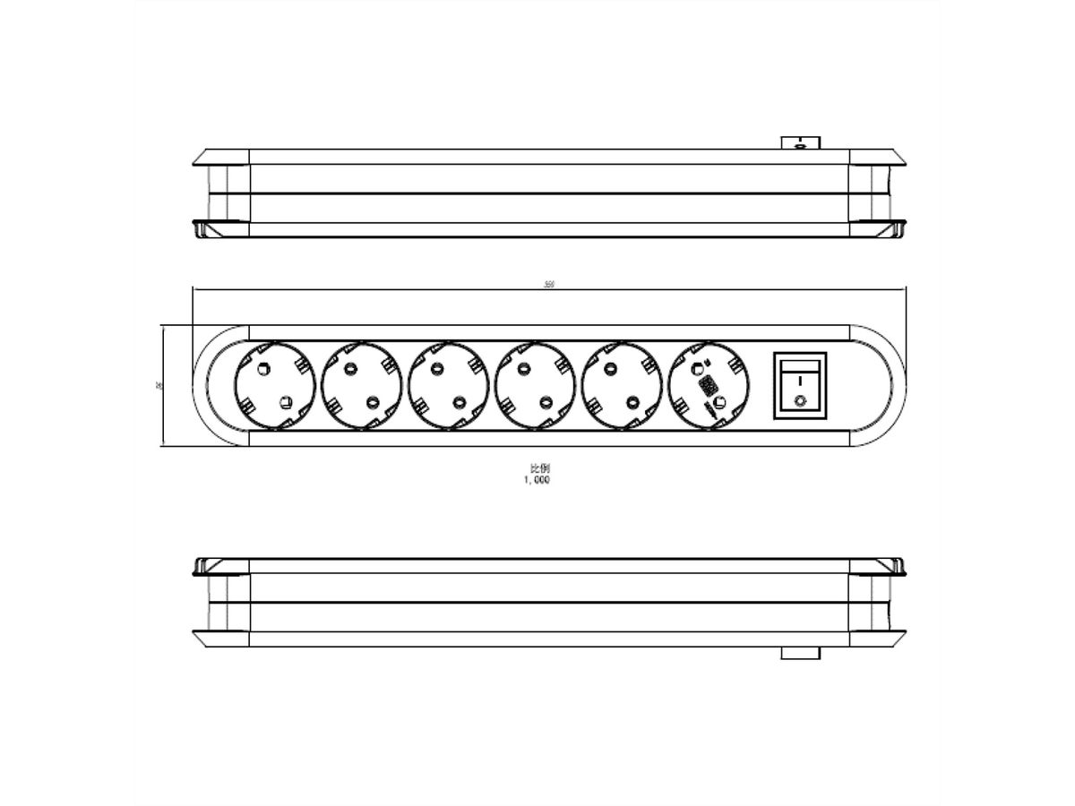 BACHMANN SMART 6xCEE7/3 braun, 6x Schutzkontakt