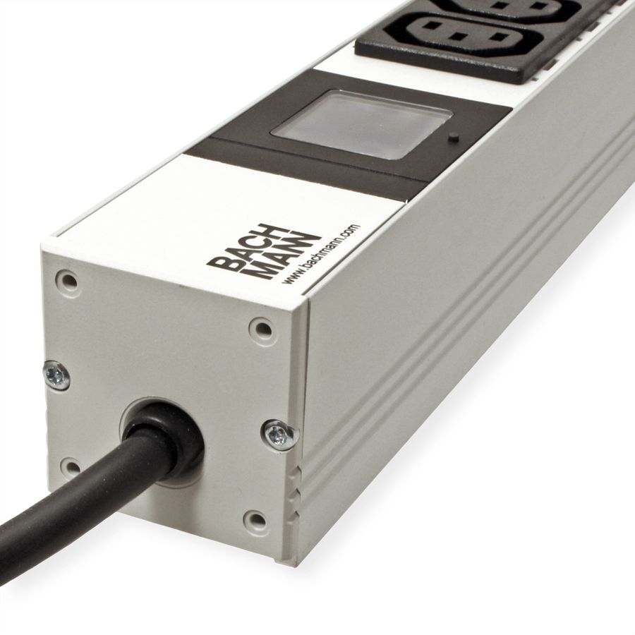 BACHMANN BN0500 Local Metered 19"ALU 1HE 6xC13 2xC19, L:3m SPD 3G2,5mm² CEE16A
