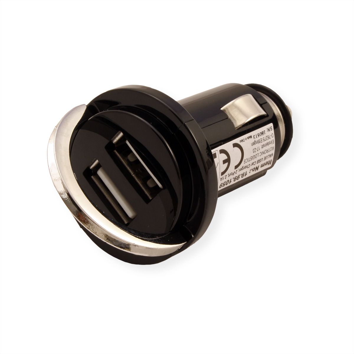 VALUE USB Charger mit KFZ-Stecker, 2 Port, 10W