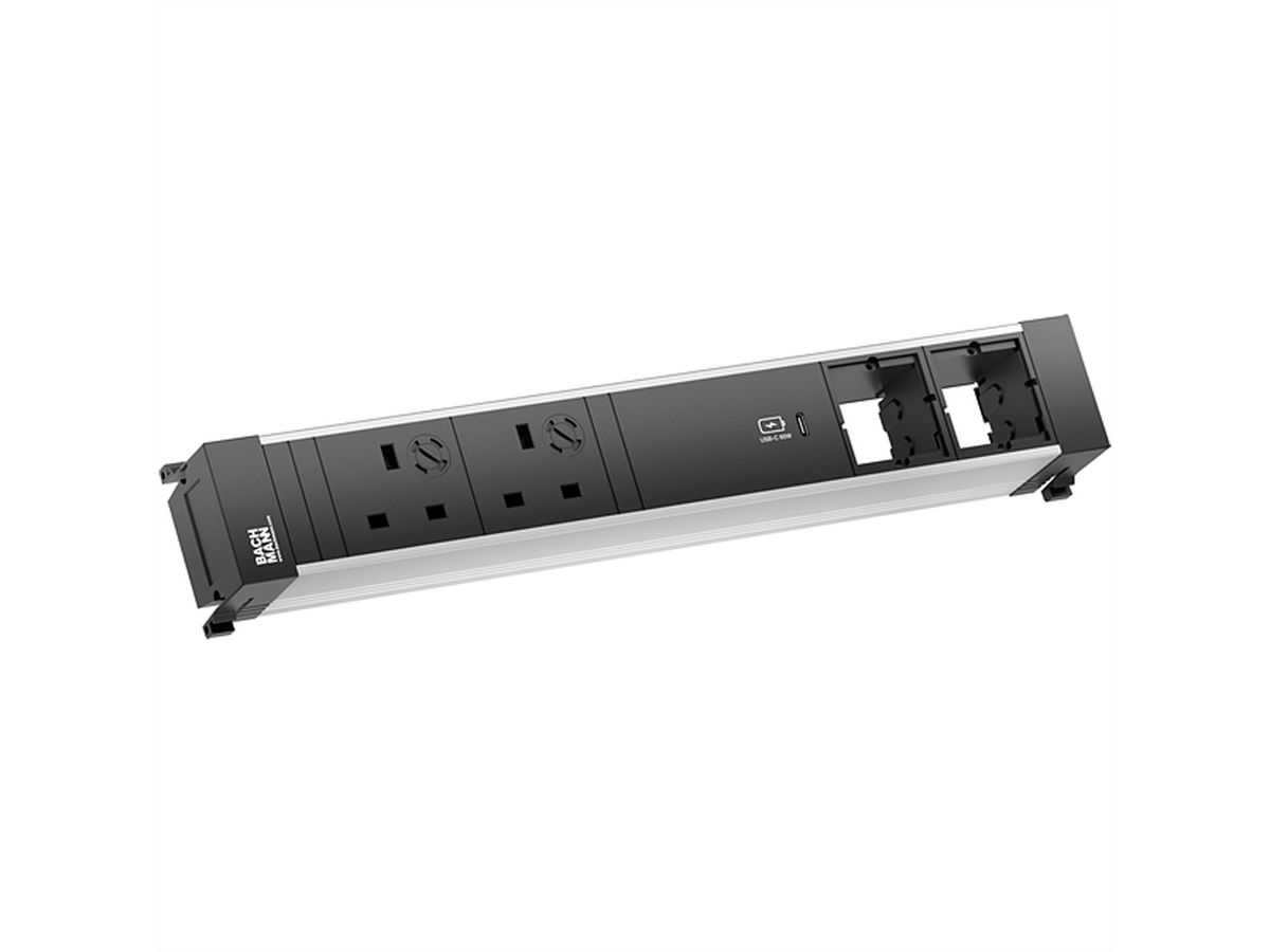 BACHMANN POWER FRAME 2xUK, USB C 60W 2xCM 0,2m GST18 United Kingdom
