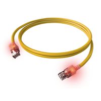 EasyLan DualBoot LED Patchkabel RJ45 S/FTP Cat.6A (Class EA), mit saCon Stecker, LSOH, gelb, 1,5 m