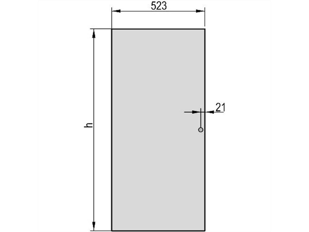 SCHROFF Stahltür, 120°-Öffnungswinkel - TUER STAHLBLECH 29HE 600B