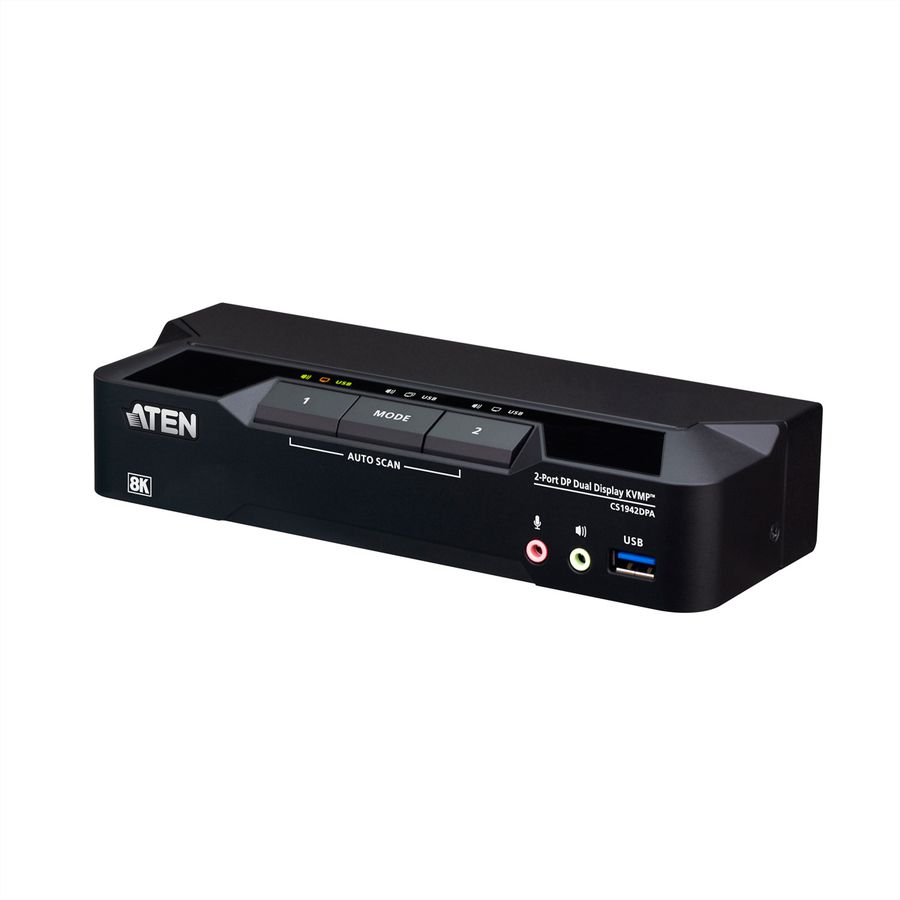 ATEN CS1942DPA 2-Port USB 3.0 8K DP KVM, DUAL View