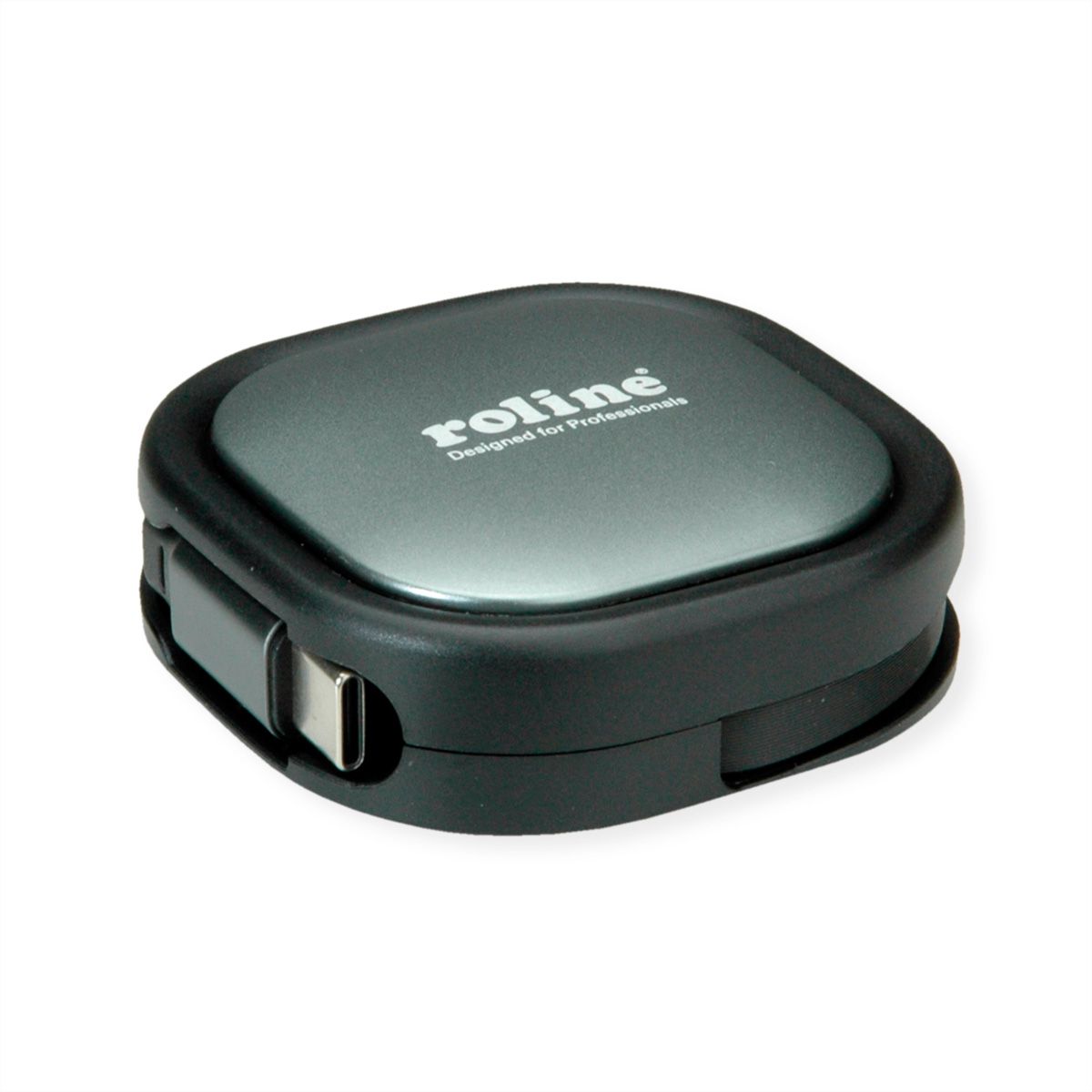 ROLINE USB 2.0 Aufrollbares Kabel, C-C ST/ST, schwarz, 1,2 m