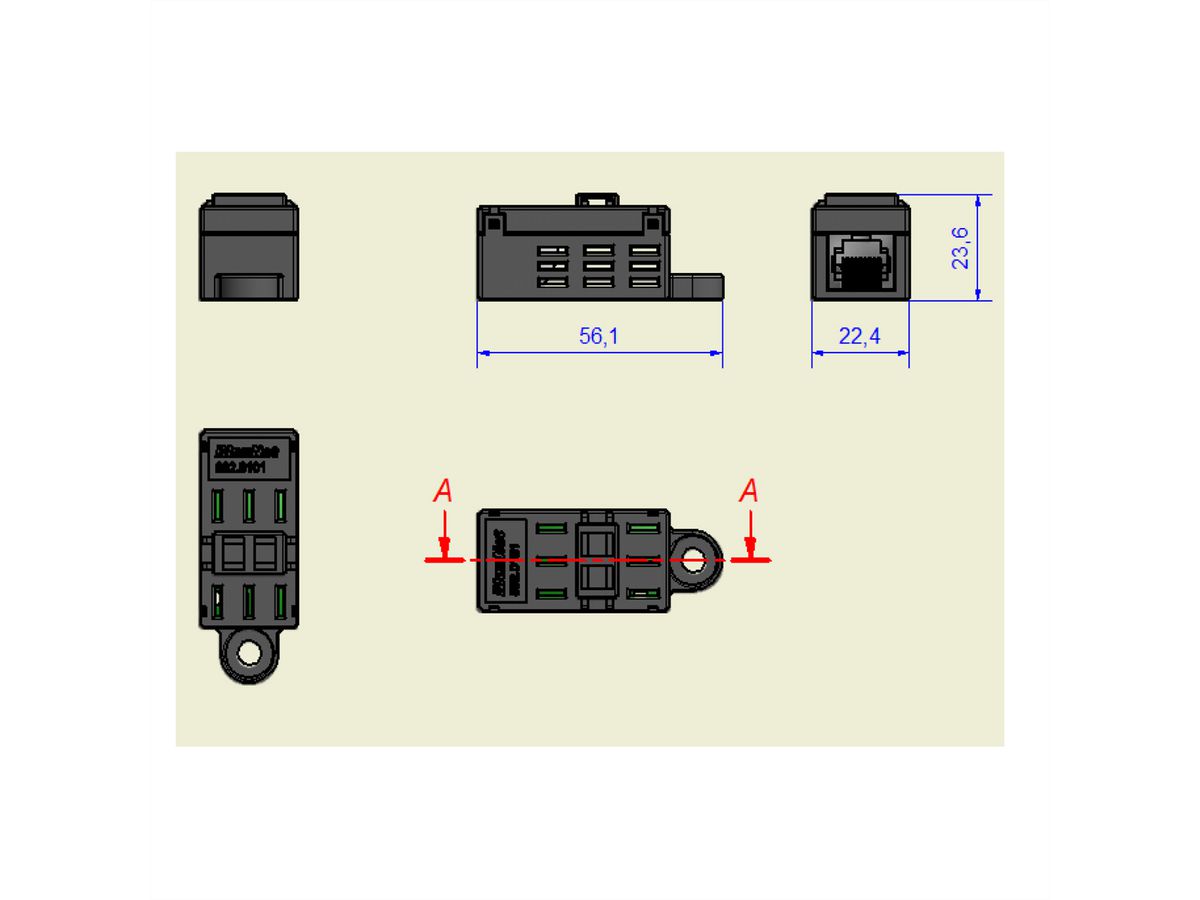 BACHMANN BlueNet 2 Temperatur-Sensor, inkl. Anschlussleitung 2m CAT5e