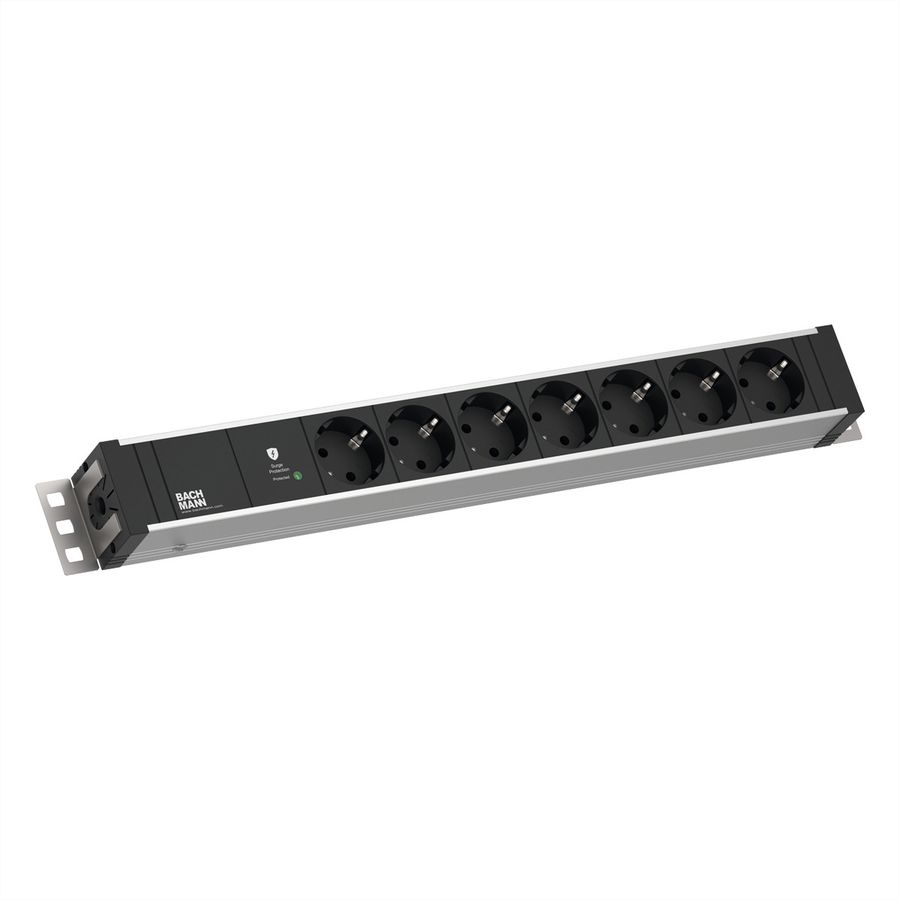 BACHMANN 19" 1,5HE 7xCEE7/3 ws 1xSPD-Plus 2,0m CEE7/7