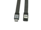ROLINE USB4 2.0 Flachkabel, C–C, ST/ST einseitig 270°-gewinkelt, 8K UHD-2, 80Gbit/s, 240W, schwarz, 0,8 m