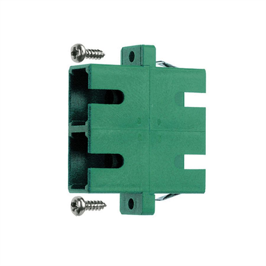 TELEGÄRTNER SC/APC Duplex Kupplung, Singlemode, Keramikhülse, Kunststoffgehäuse grün