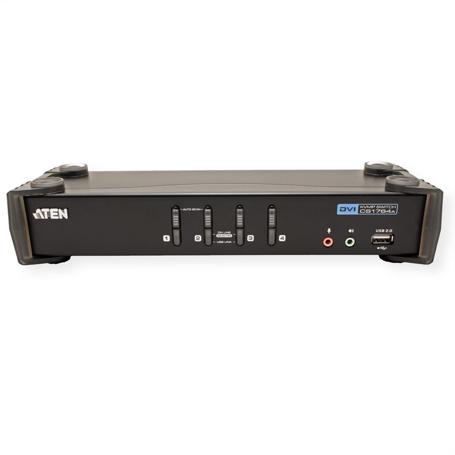 ATEN CS1764A KVM Switch DVI, USB, Audio, USB-Hub, 4 Ports