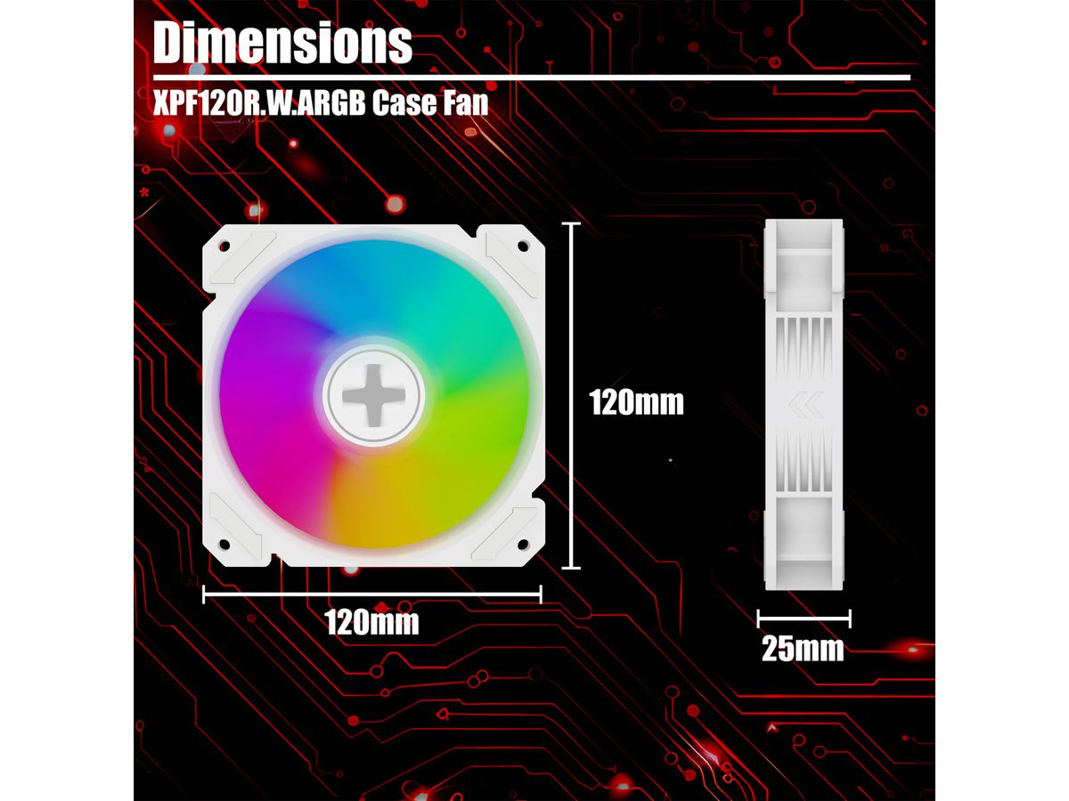 XILENCE Performance A+ REVERSE XF066, 120mm ARGB LED Lüfter weiß